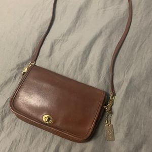 Vintage Coach Leather Penny Bag - Brown / Caramel